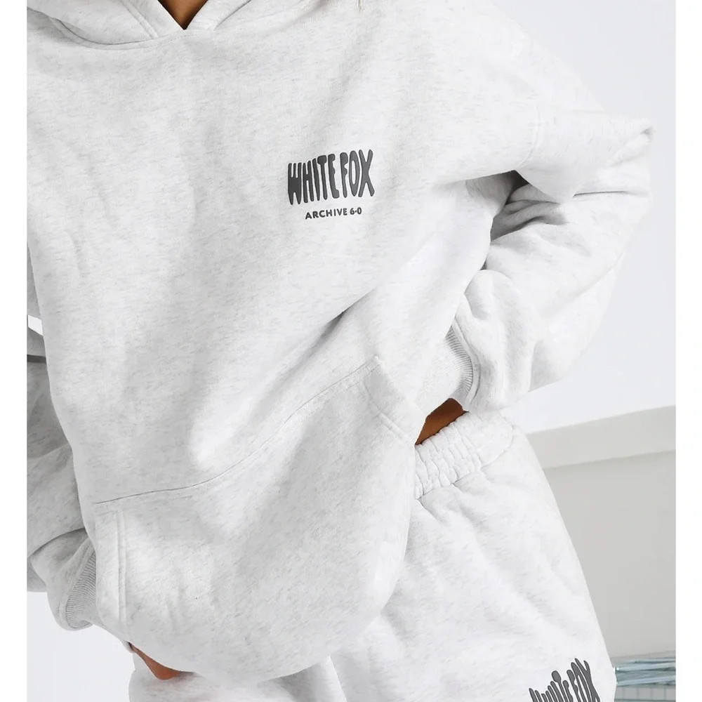 White Fox Haze Gray Hoodie - Picture 3 of 5